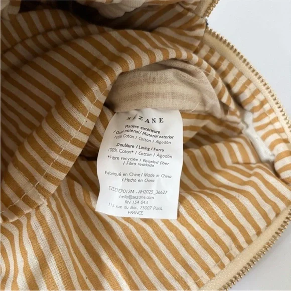 Sezane Antoinette Poisson Toiletry Bag Blue Diamond Cosmetic Travel Case Makeup - Picture 9 of 11